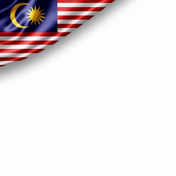 Flag Malaysia Copy Space Your Text White Background Illustration — Stock Photo, Image