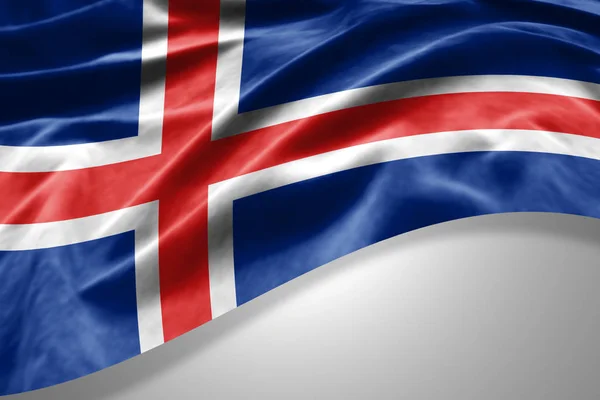 Flagge Von Island Mit Kopierplatz Für Ihren Text Auf Weißem — Stockfoto