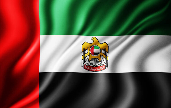 Flag of united arab emirates with copy space for your text  - 3D illustration    