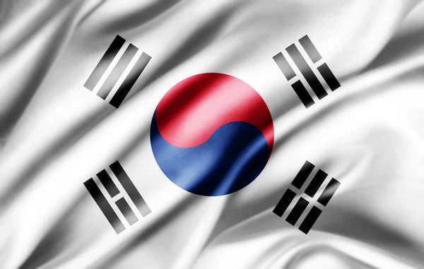 Bandiera Della Corea Del Sud Con Spazio Copia Testo Illustrazione — Foto Stock