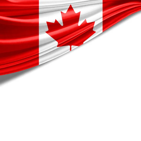 Vlag Van Canada Met Kopie Ruimte Voor Tekst Witte Achtergrond — Stockfoto