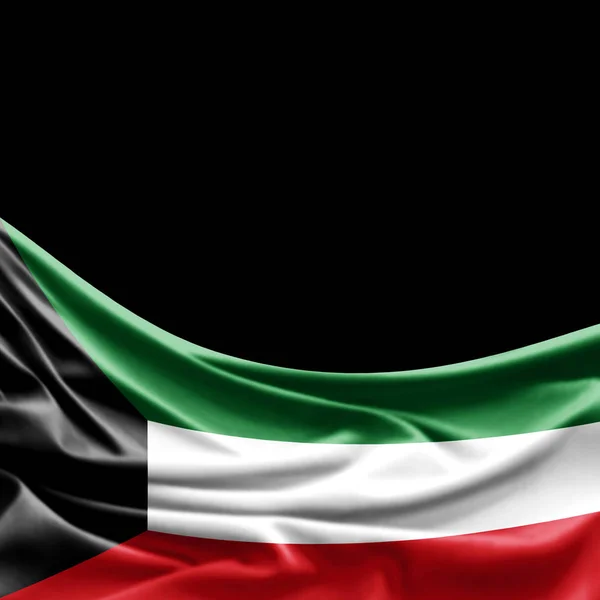 Kuvajtská Vlajka Kopií Prostor Pro Ilustraci Textu — Stock fotografie