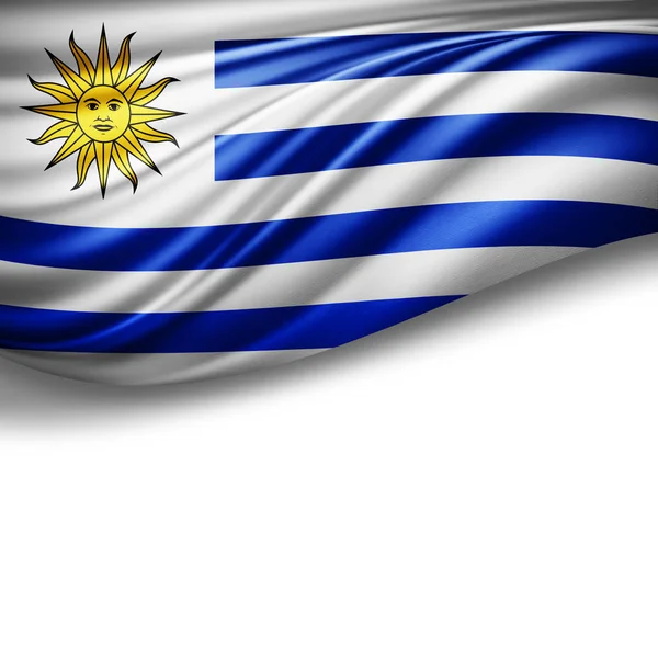 Másol Szöveg Fehér Háttér Ábrán Hely Uruguay Zászlaja — Stock Fotó