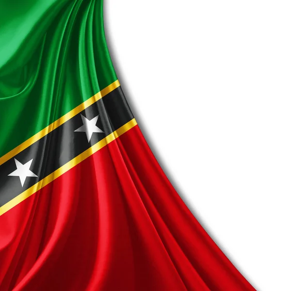 Bandiera Saint Kitts Con Spazio Copia Del Testo Illustrazione — Foto Stock