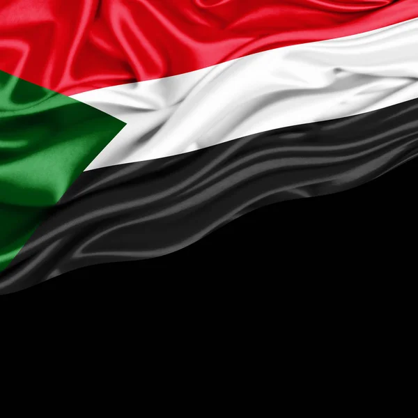 Sudan Bayrağı Ile Kopya Alanı Metin Çizim Için — Stok fotoğraf