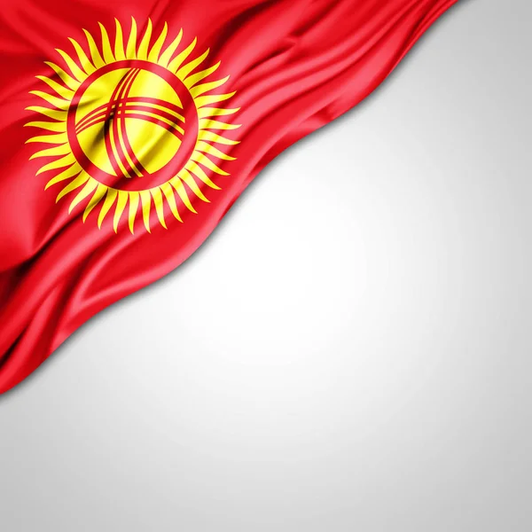 Kirgisian Lippu Jossa Tilaa Tekstille Kuvitus — kuvapankkivalokuva