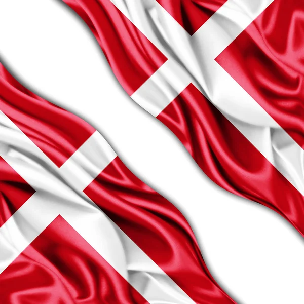 Vlag Van Denemarken Met Kopie Ruimte Voor Tekst Illustratie — Stockfoto