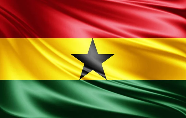 加纳国旗与复制空间为您的文本 — 图库照片