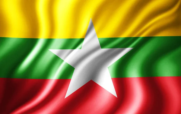 Bandera Birmania Con Espacio Copia Para Texto Ilustración — Foto de Stock