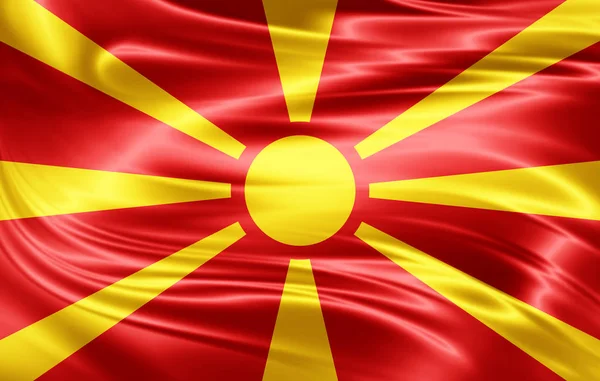 Bandera Macedonia Con Espacio Copia Para Texto Ilustración — Foto de Stock