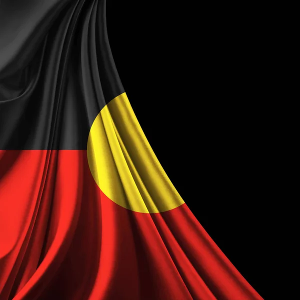 Flag of Aboriginal Australia   with copy space for your text  - 3D illustration