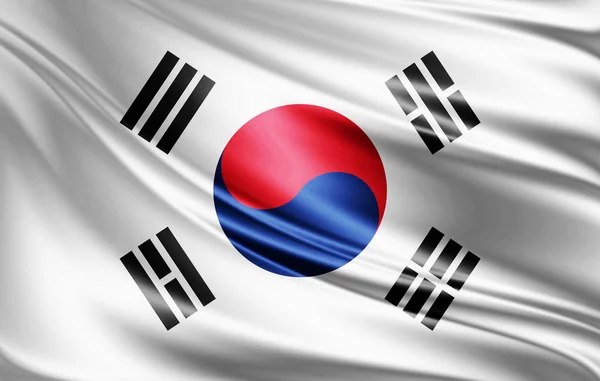 Флаг Южной Кореи Местом Копирования Текста Иллюстрация — стоковое фото