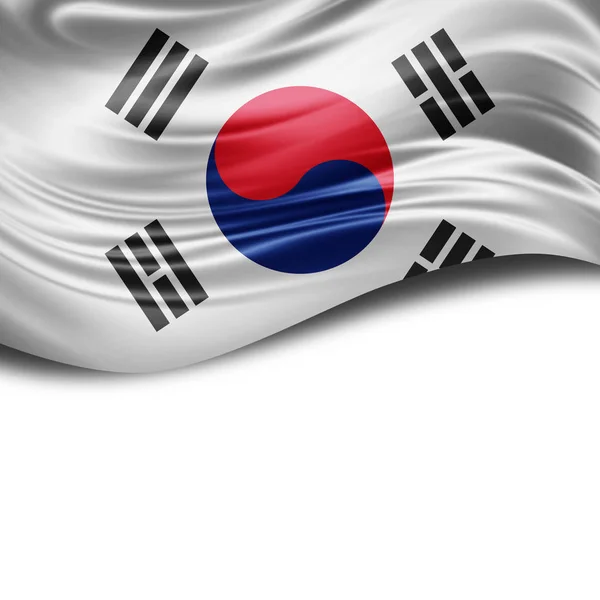 Flag South Korea Copy Space Your Text White Background Illustration — 스톡 사진