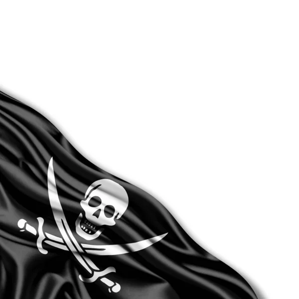 Пиратский Флаг Текстуры Ткани Иллюстрация — стоковое фото