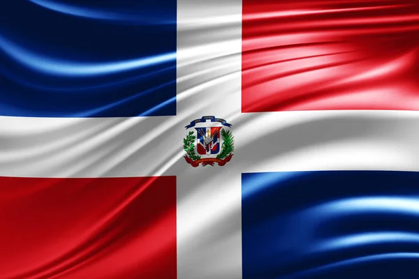 Dominikanska Republikens Flagga Med Kopia Utrymme För Din Text Illustration — Stockfoto