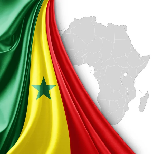 Bandeira Senegal Com Espaço Cópia Para Seu Texto Ilustração — Fotografia de Stock