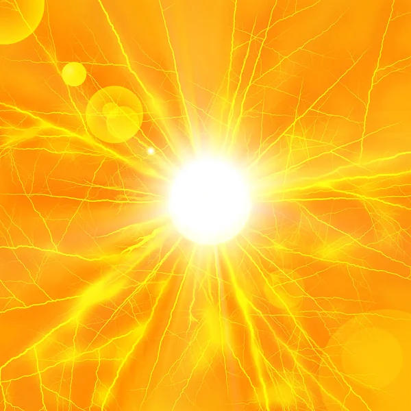 太阳与射线抽象背景 — 图库照片
