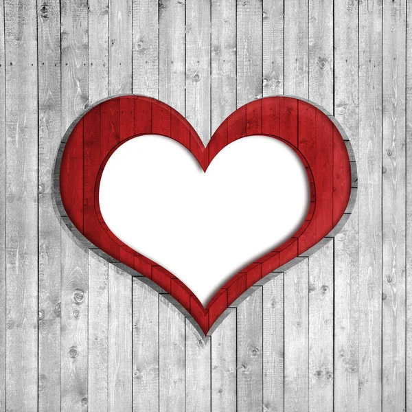 Picture Frame Heart Shaped Red White Background — Stock Photo, Image