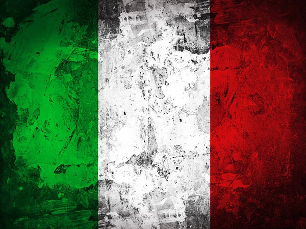 Flaga Włochy Malowane Stare Ściany Tekstury Ilustracja — Zdjęcie stockowe