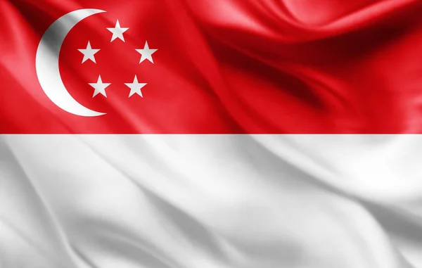 Bandeira Singapura Com Espaço Cópia Para Seu Texto Ilustração — Fotografia de Stock