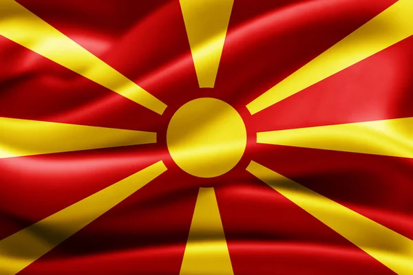 Bandiera Della Macedonia Con Spazio Copia Del Testo Illustrazione — Foto Stock