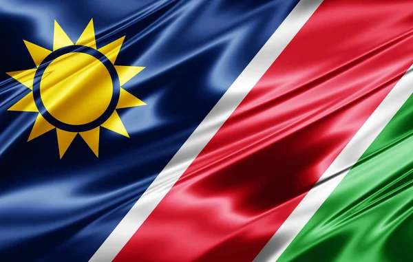 Vlag Van Namibië Met Kopie Ruimte Voor Tekst Illustratie — Stockfoto