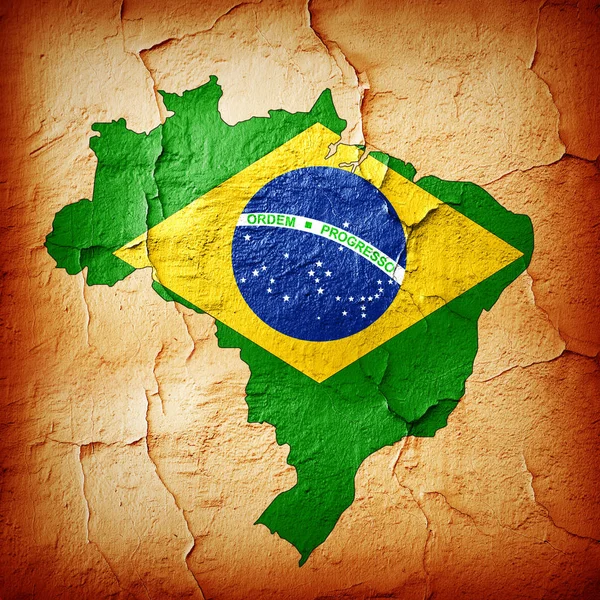 Bandera Brasil Mapa Con Espacio Copia Para Texto Imágenes —  Fotos de Stock