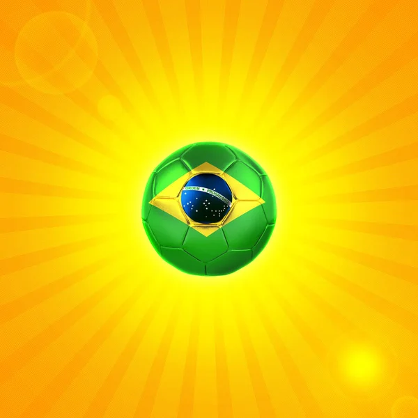 Βραζιλία Σημαία Και Ποδόσφαιρο Μπάλα Αντίγραφο Χώρο Για Κείμενο Τις — Φωτογραφία Αρχείου