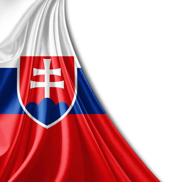 Slovakiens Flagga Med Kopia Utrymme För Din Text Illustration — Stockfoto