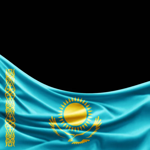 Másol Szöveg Illusztráció Helyet Kazahsztán Zászlaja — Stock Fotó