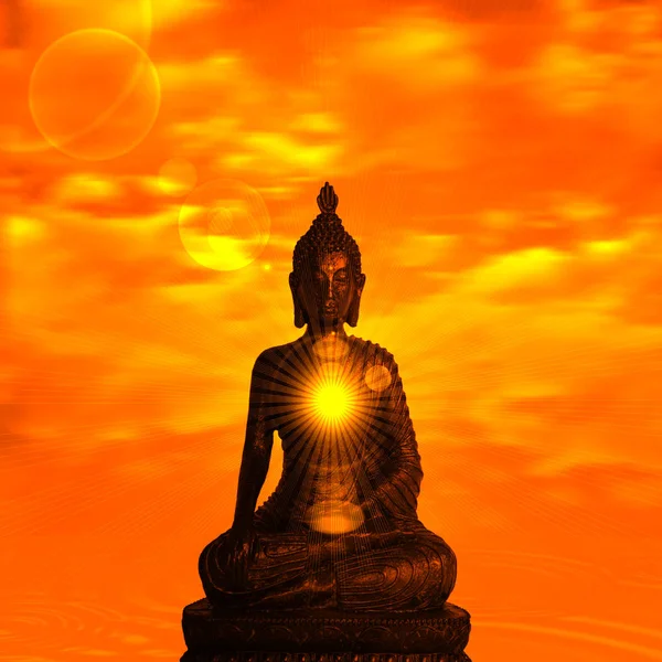 Standbeeld Van Boeddha Religieuze Concept Illustratie — Stockfoto