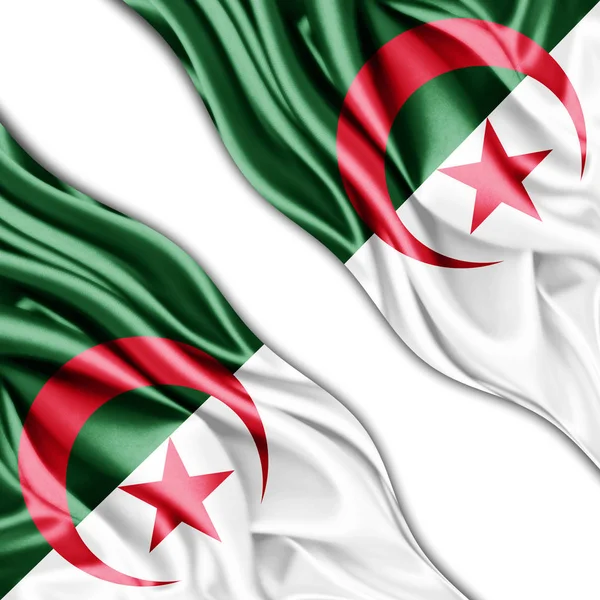 テキスト イラストのコピー スペースを持つアルジェリアの旗 — ストック写真