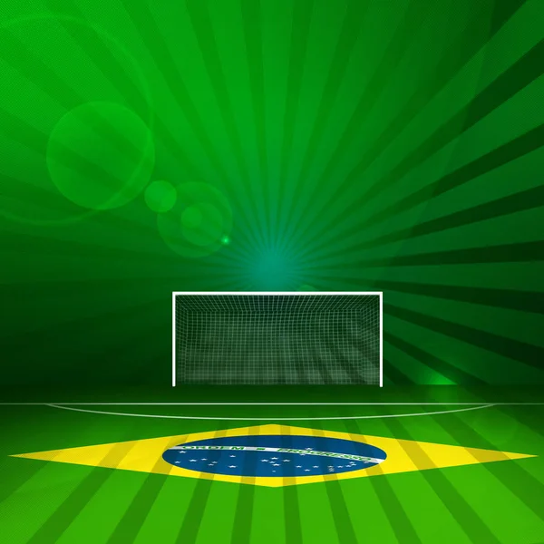 巴西国旗 地图和绿色背景 — 图库照片
