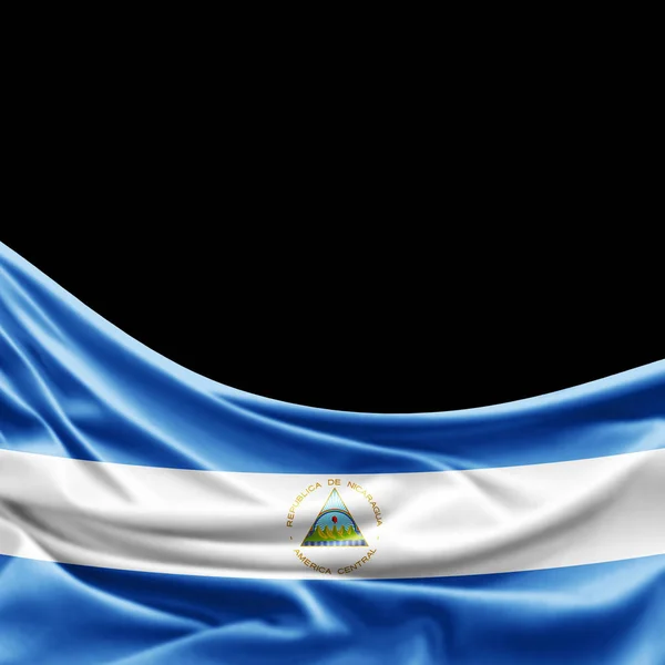 テキスト イラストのコピー スペースとニカラグアの旗 — ストック写真