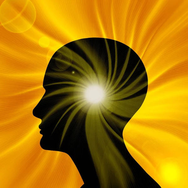 Αφηρημένη Ανθρώπινο Κεφάλι Ήλιο Εικονογράφηση — Φωτογραφία Αρχείου