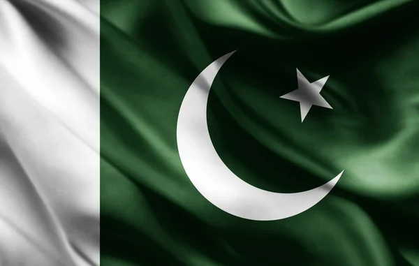 Pakistans Flagga Med Kopia Utrymme För Din Text Illustration — Stockfoto