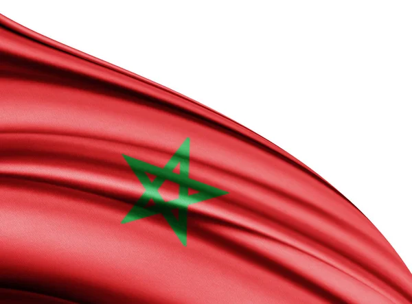 Прапор Марокко Копію Простір Тексту Білий Фон Ілюстрація — стокове фото