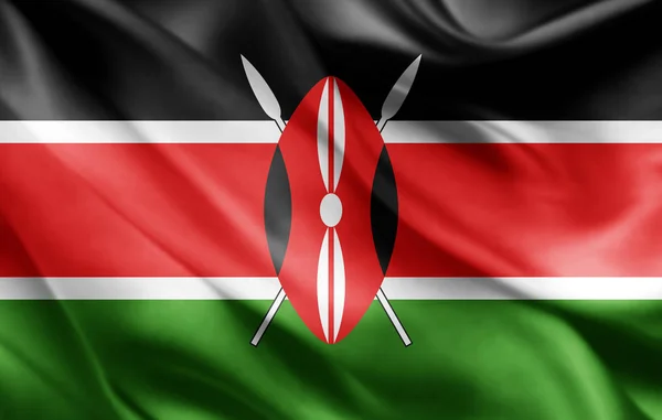 Bandera Kenia Con Espacio Copia Para Texto Ilustración —  Fotos de Stock