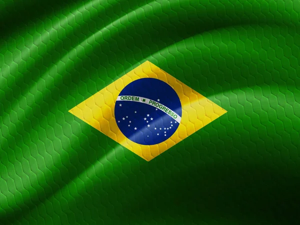 Brasilianische Flagge Und Abstrakter Hintergrund Illustration — Stockfoto