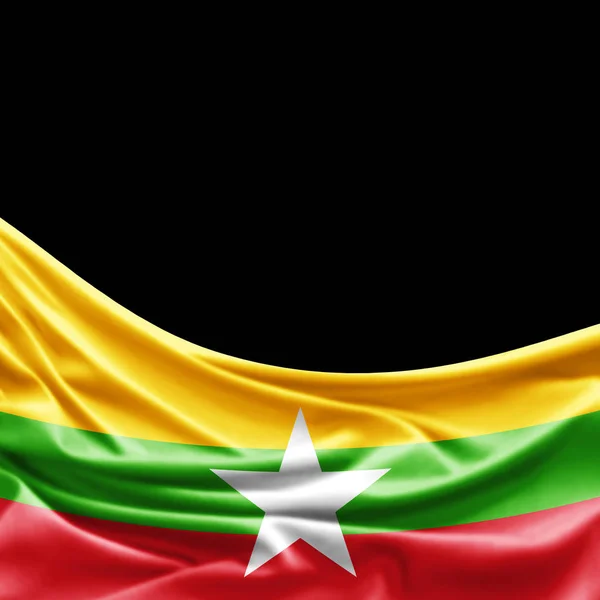 Bandiera Della Birmania Con Spazio Copia Del Testo Illustrazione — Foto Stock