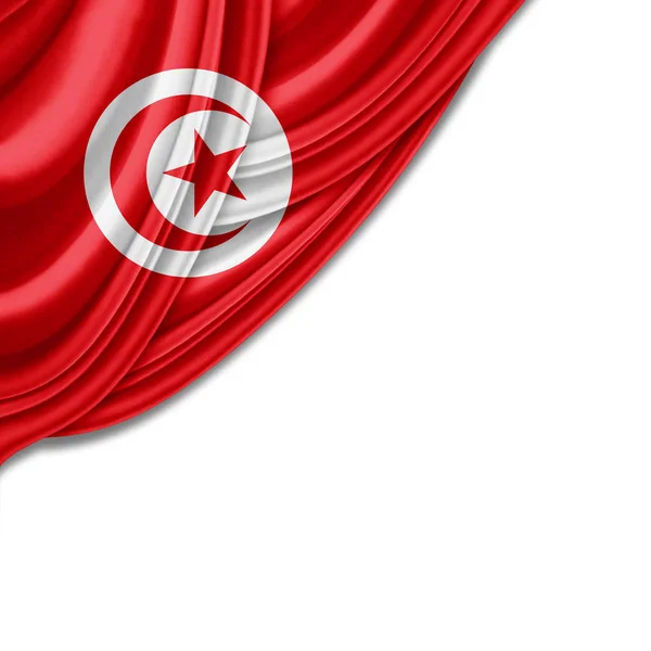 Flag Tunisia Copy Space Your Text White Background Illustration — Stockfoto