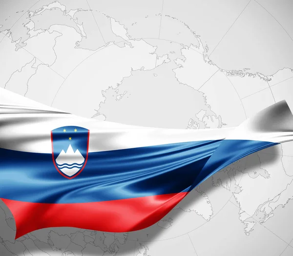 Slovenya Bayrağı Ile Kopya Alanı Metin Çizim Için — Stok fotoğraf