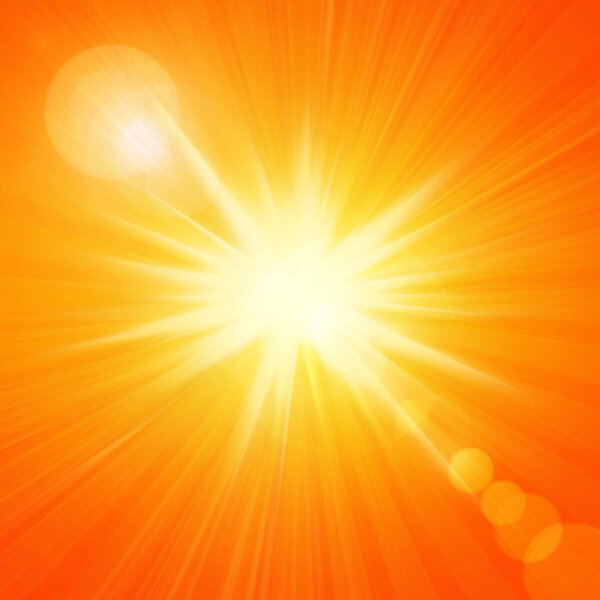 sun with  rays abstract background - Illustration