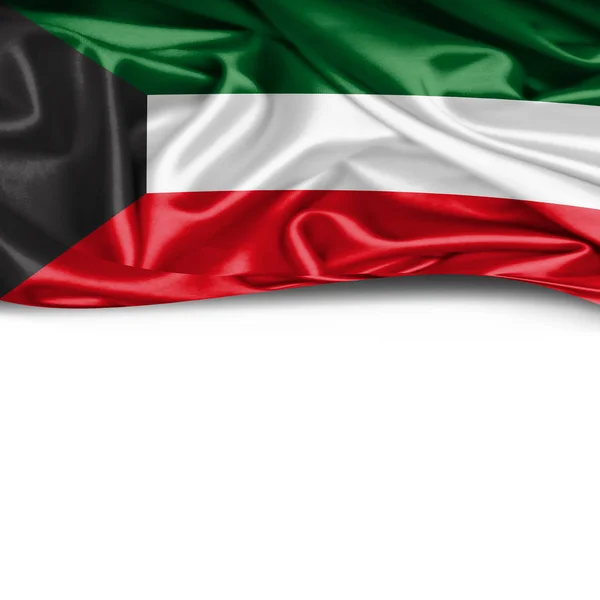 Bandiera Del Kuwait Con Spazio Copia Del Testo Illustrazione — Foto Stock