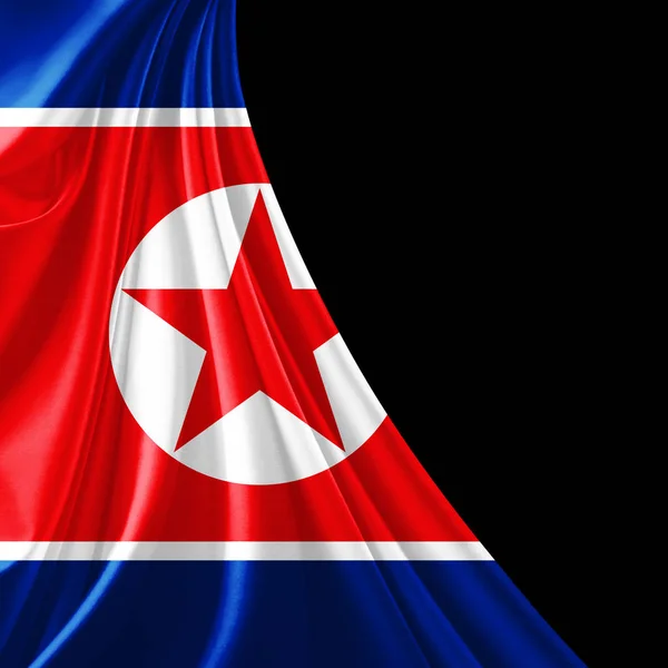 Flag of  North Korea  with copy space for your text  - 3D illustration