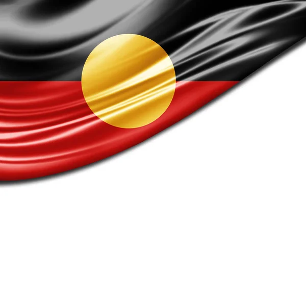 Bandera Australia Aborigen Con Espacio Copia Para Texto Ilustración — Foto de Stock