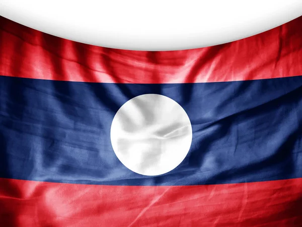 Vlag Van Laos Met Kopie Ruimte Voor Tekst Illustratie — Stockfoto