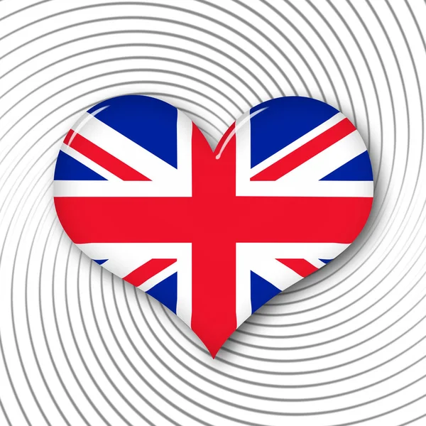 Bandera Del Reino Unido Forma Corazón Con Espacio Copia Para —  Fotos de Stock