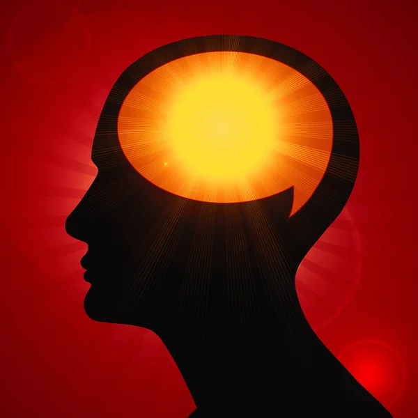 Religiöses Konzept Menschlicher Kopf Mit Sonne Illustration — Stockfoto
