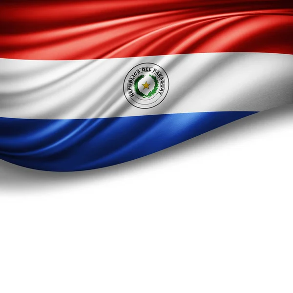 Флаг Парагвая Местом Копирования Текста Белом Фоне Иллюстрация — стоковое фото